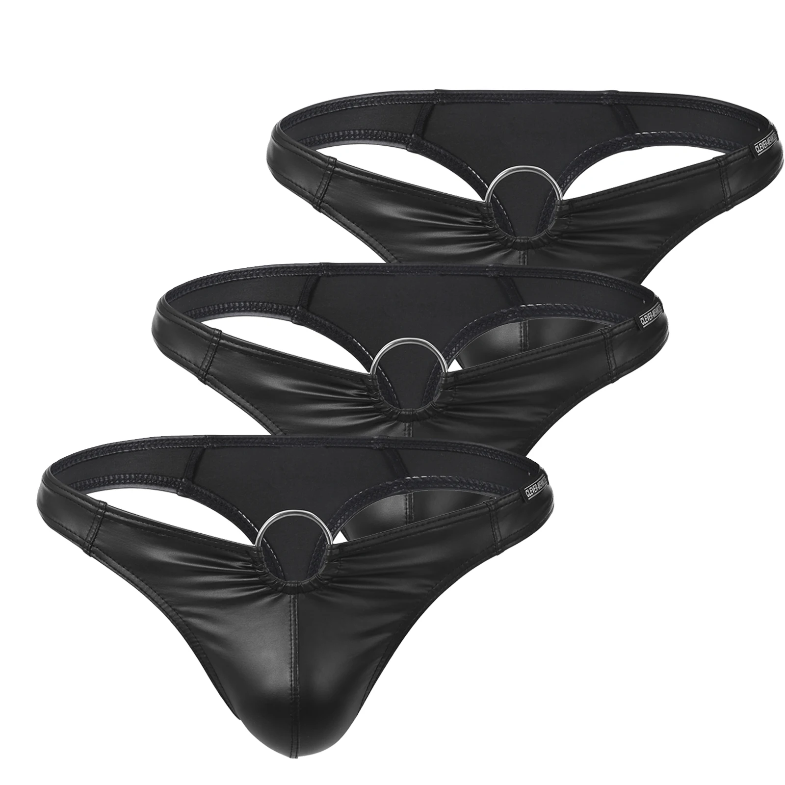 Pack of 3 Underwear Faux Leather Thong Men Sexy G String Panties Man Bulge Pouch Underpants Tanga T-back Bikini Metal Ring Homme
Pack of 3 Underwear Faux Leather Thong Men Sexy G String Panties Man Bulge Pouch Underpants Tanga T-back Bikini Metal Ring Homme