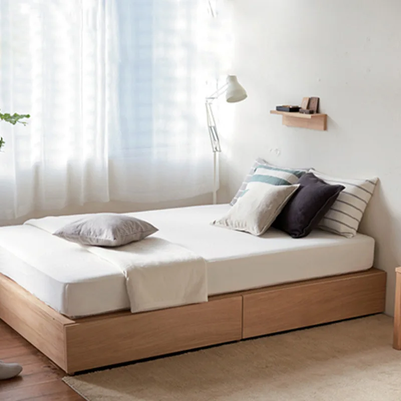 No bedside solid wood bed drawer box tatami air pressure storage black walnut bed
No bedside solid wood bed drawer box tatami air pressure storage black walnut bed