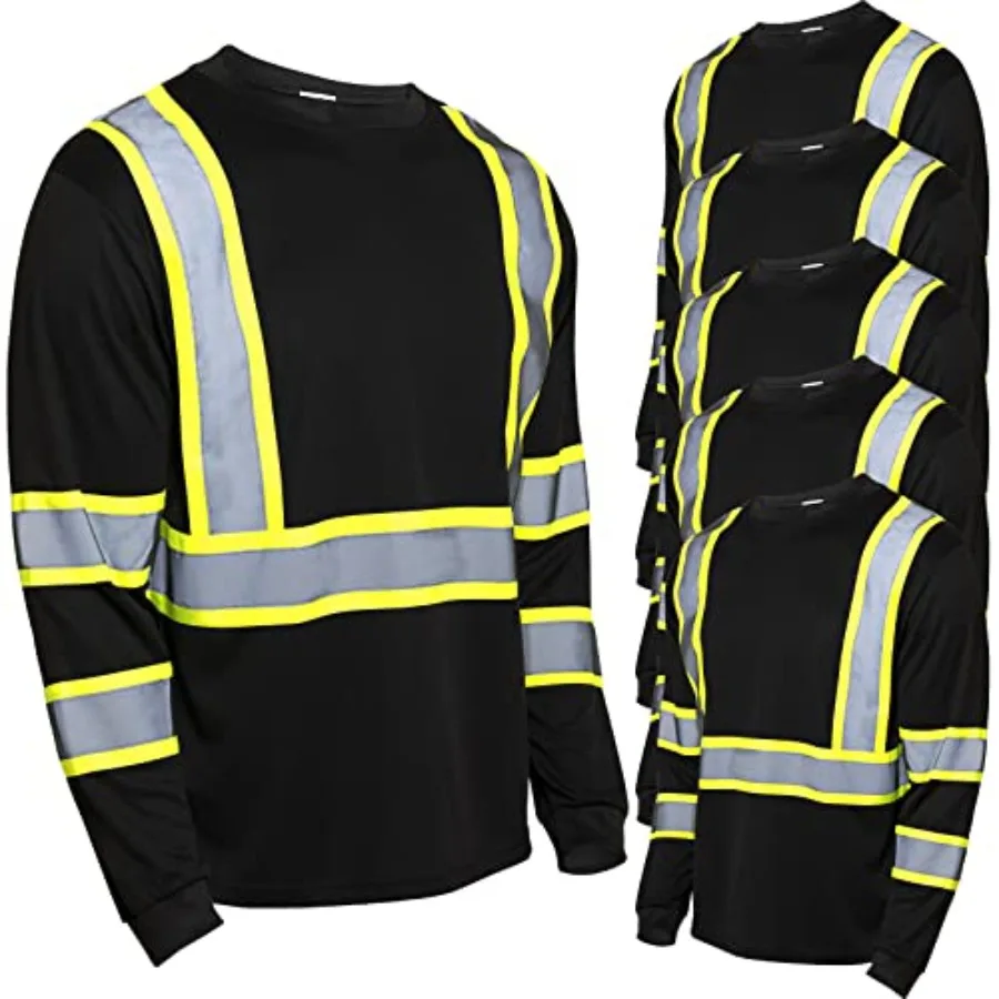 Zhanmai 6 Pack Safety Long Sleeve Class 3 High Visibility T Shirt with Reflective Strips for Work Surveyor Construction
Zhanmai 6 Pack Safety Long Sleeve Class 3 High Visibility T Shirt with Reflective Strips for Work Surveyor Construction