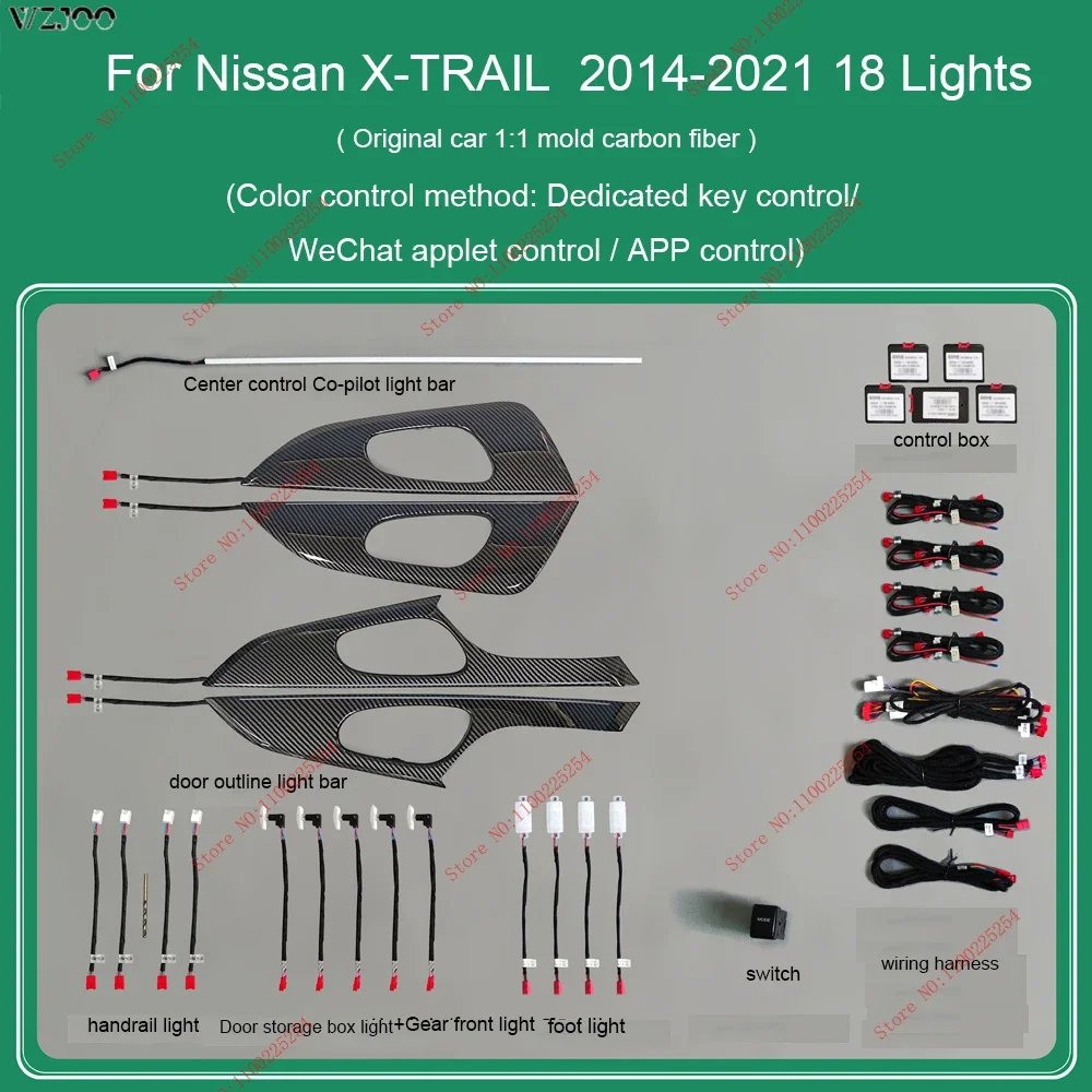 Car LED ambient light for Nissan X-TRAIL 2014-2021 ambient light illuminated door light, atmosphere light, original installation
Car LED ambient light for Nissan X-TRAIL 2014-2021 ambient light illuminated door light, atmosphere light, original installation
