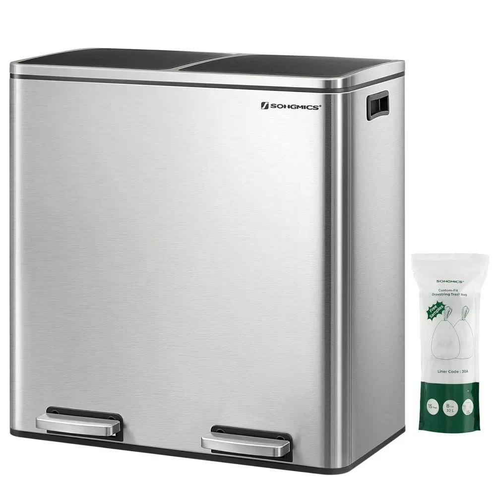 Trash Can, Garbage Can for Kitchen,Plastic Inner Buckets and Hinged Lids, Airtight
Trash Can, Garbage Can for Kitchen,Plastic Inner Buckets and Hinged Lids, Airtight