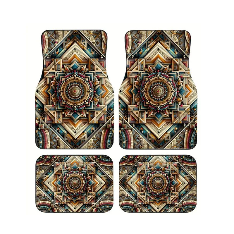 Geometric Aztec Tribal Print Car Floor Mats 4pcs Non-slip Waterproof Foot Pads for Ethnic Style Auto
Geometric Aztec Tribal Print Car Floor Mats 4pcs Non-slip Waterproof Foot Pads for Ethnic Style Auto