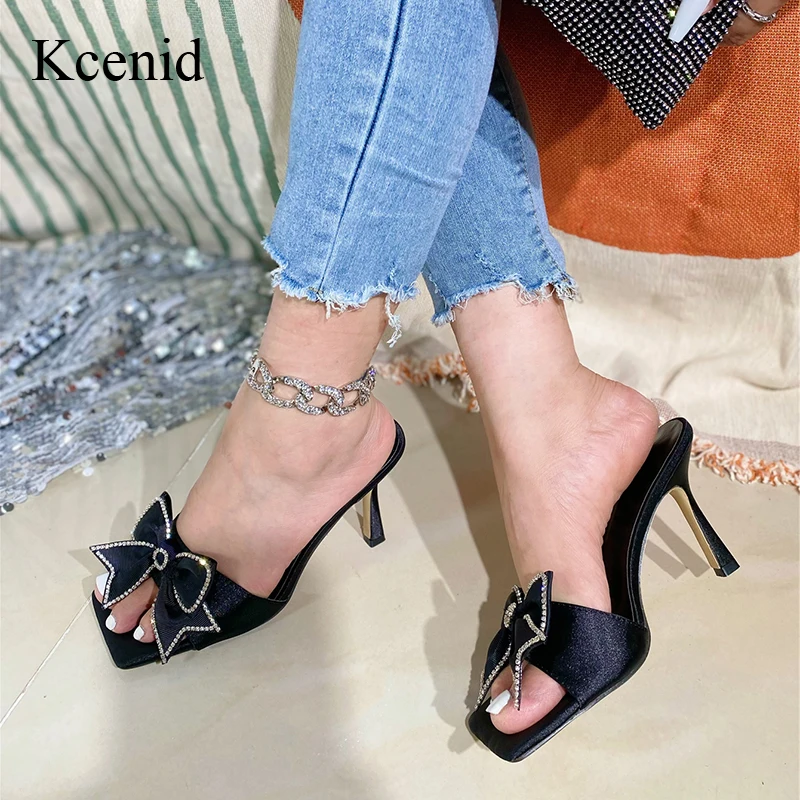 Kcenid Women Mules Fashion Satin Butterfly-knot Ladies Sandals Summer Slippers Slip On Thin High Heels Dress Wedding Shoes
Kcenid Women Mules Fashion Satin Butterfly-knot Ladies Sandals Summer Slippers Slip On Thin High Heels Dress Wedding Shoes