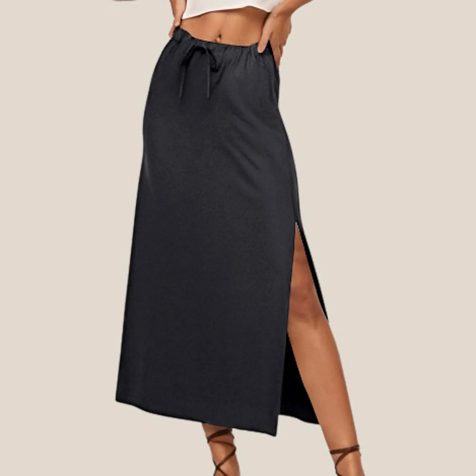 Women's Linen Flared Long Skirt Side Slit Elastic Waist Drawstring Long Flowy Ankle Length Skirt Casual Summer Versatile Skirt
Women's Linen Flared Long Skirt Side Slit Elastic Waist Drawstring Long Flowy Ankle Length Skirt Casual Summer Versatile Skirt