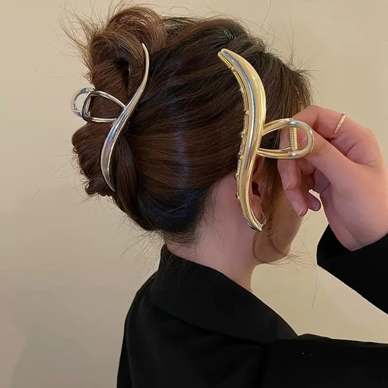 Large Metal Wave One Prong Hair Clip Shark Clip for Back of Head Updo French Hair Claw Hair Pin Headwear New Style
Large Metal Wave One Prong Hair Clip Shark Clip for Back of Head Updo French Hair Claw Hair Pin Headwear New Style