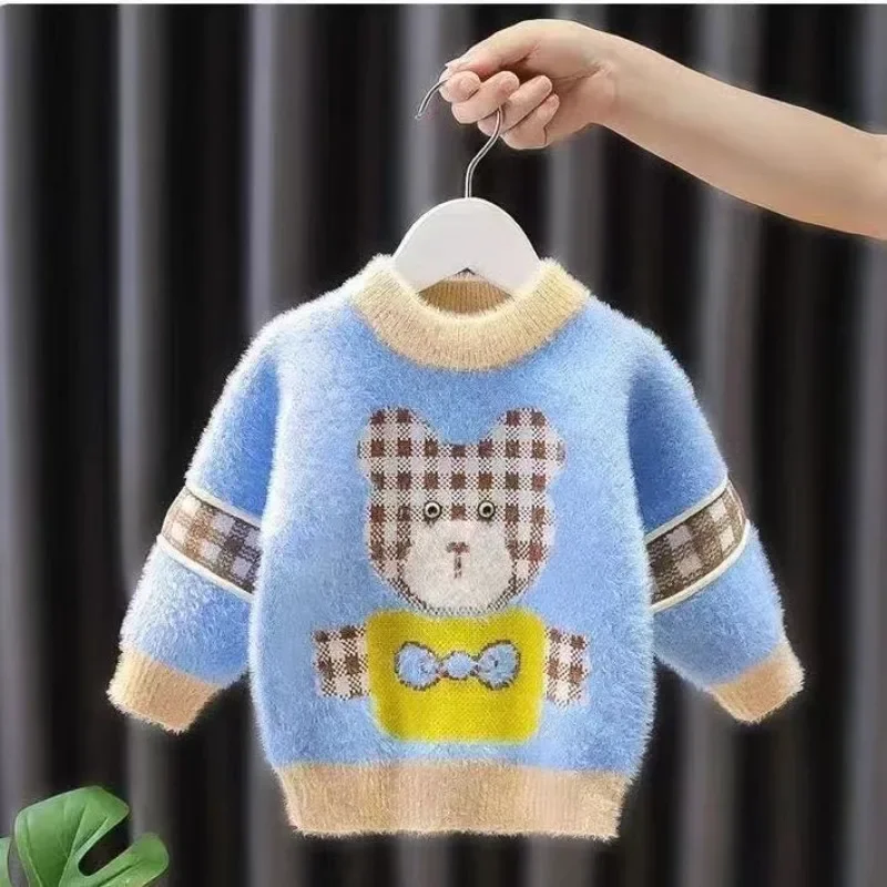 Boys Girls' Set Head Mink Plush Sweater Autumn Winter New Thickened Knitwear Small Medium Sized Children's Mink Plush Sweaters
Boys Girls' Set Head Mink Plush Sweater Autumn Winter New Thickened Knitwear Small Medium Sized Children's Mink Plush Sweaters
