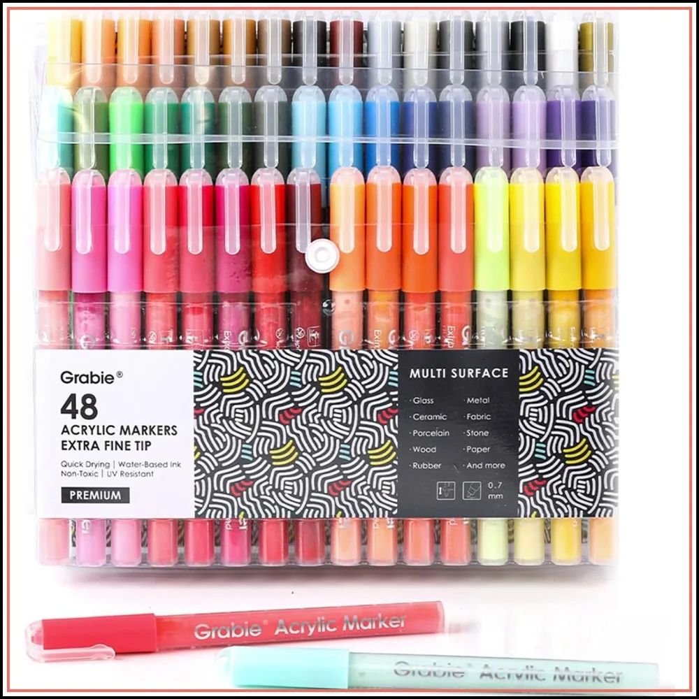 48 Colors Acrylic Paint Pens, Extra Fine 0.7mm Tip for Detailed Art on Various Surfaces
48 Colors Acrylic Paint Pens, Extra Fine 0.7mm Tip for Detailed Art on Various Surfaces