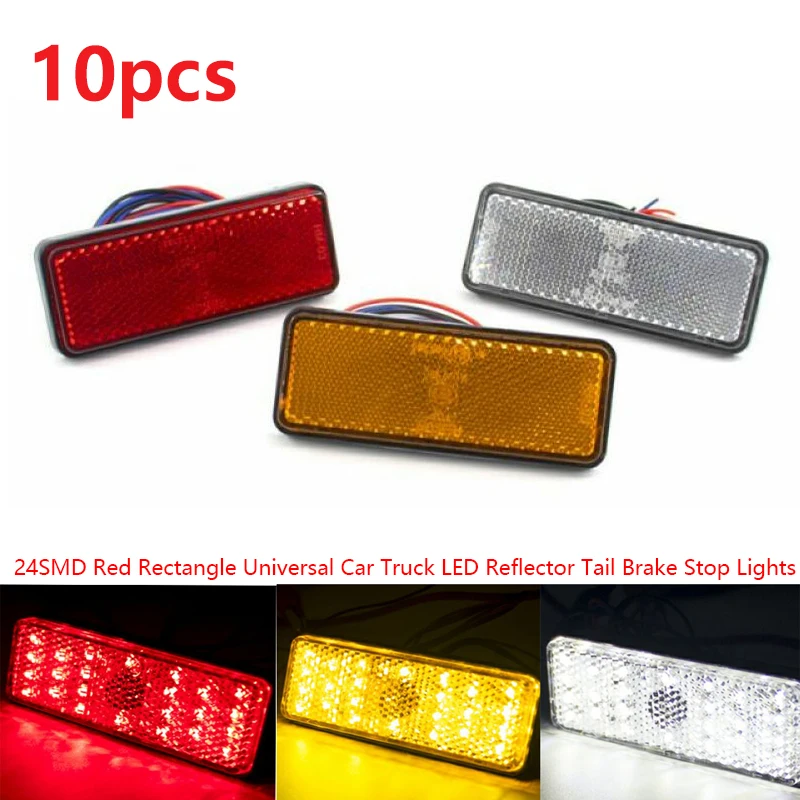10pcs 24 LED 12V Rectangle Motorcycle Rear Brake Turn Signal Reflector Tail Stop Warning Side Marker Lamp ATV Scooter Car Truck
10pcs 24 LED 12V Rectangle Motorcycle Rear Brake Turn Signal Reflector Tail Stop Warning Side Marker Lamp ATV Scooter Car Truck