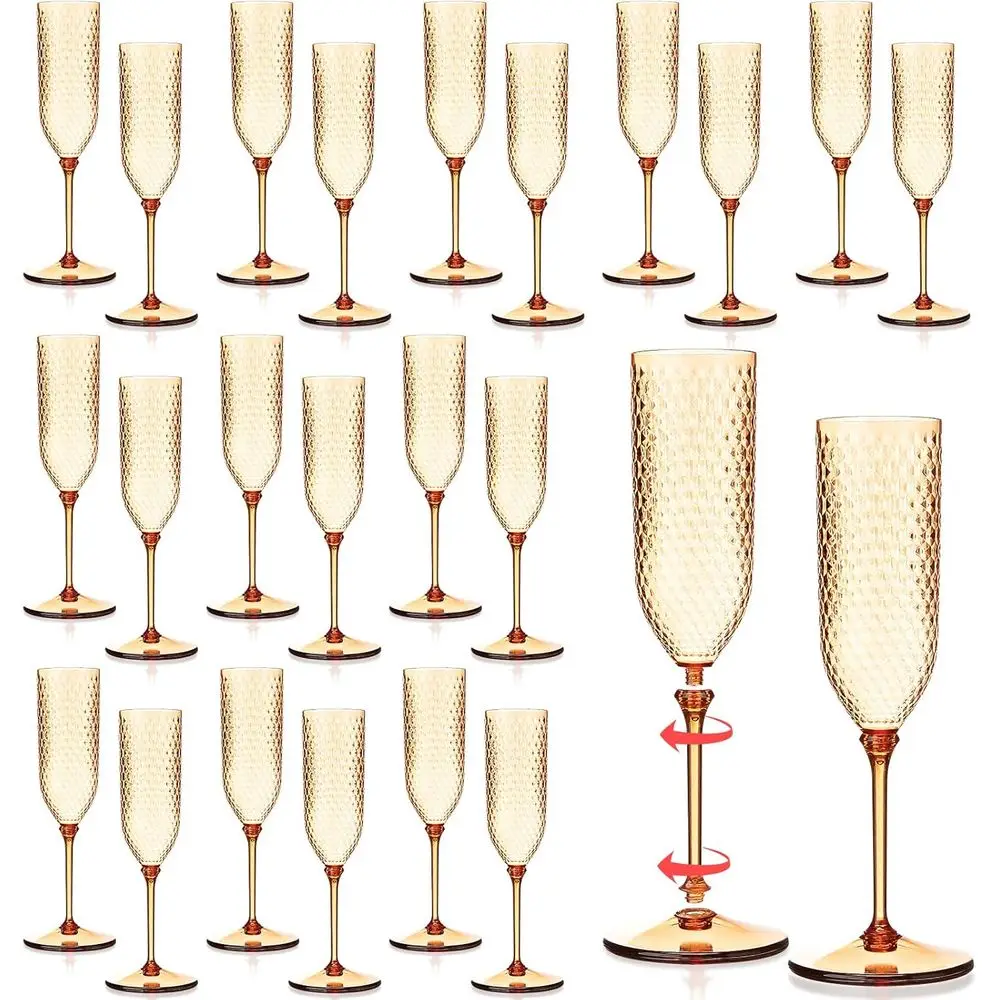Detachable Plastic Champagne Lutes 5.5 oz Glasses Wedding Toasting Reusable Unbreakable Party Cups
Detachable Plastic Champagne Lutes 5.5 oz Glasses Wedding Toasting Reusable Unbreakable Party Cups