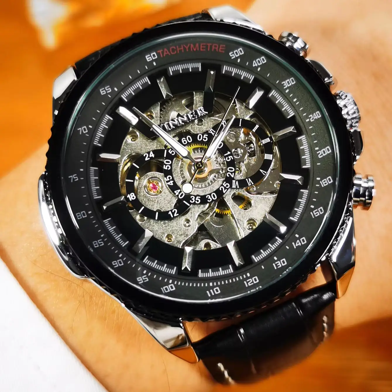WINNER Fashion Skeleton Automatic Watch for Men Luminous Hands Sports Mechanical Watches Casual Leather Belt Business Wristwatch
WINNER Fashion Skeleton Automatic Watch for Men Luminous Hands Sports Mechanical Watches Casual Leather Belt Business Wristwatch