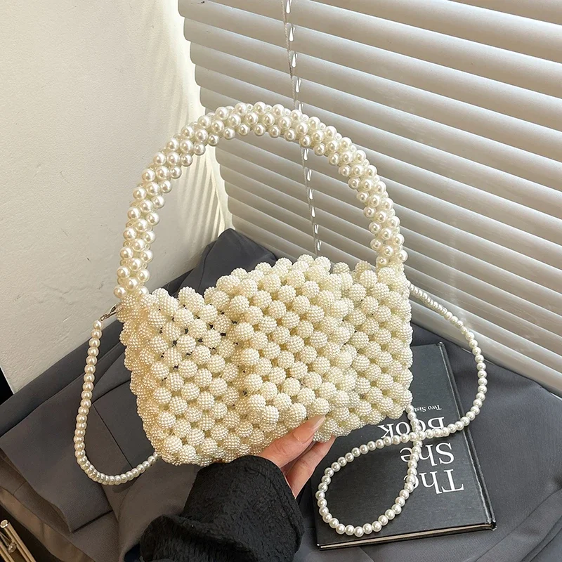 Luxury Pearl Evening Clutch Bag For Women Fashion Handmade Woven Beaded Handbag Summer Hollow Out Crossbody Bag Small Purse
Luxury Pearl Evening Clutch Bag For Women Fashion Handmade Woven Beaded Handbag Summer Hollow Out Crossbody Bag Small Purse