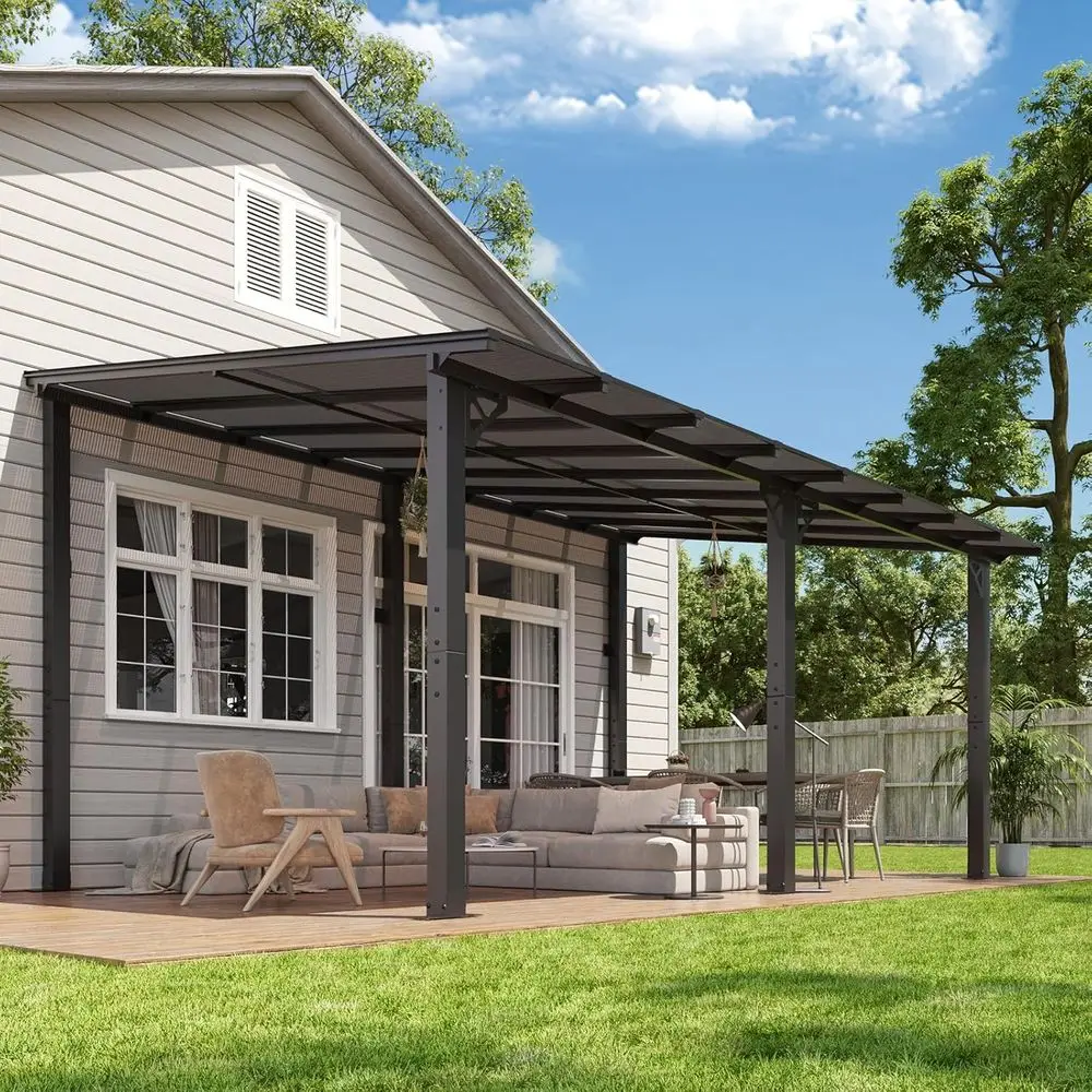 16'x 10' Premium Gazebo with Top e & Polyte Panel, Wall Mounted Gazebos Pergola, Outdoor Patio Lean to Gazebo, Awnings with Slop
16'x 10' Premium Gazebo with Top e & Polyte Panel, Wall Mounted Gazebos Pergola, Outdoor Patio Lean to Gazebo, Awnings with Slop