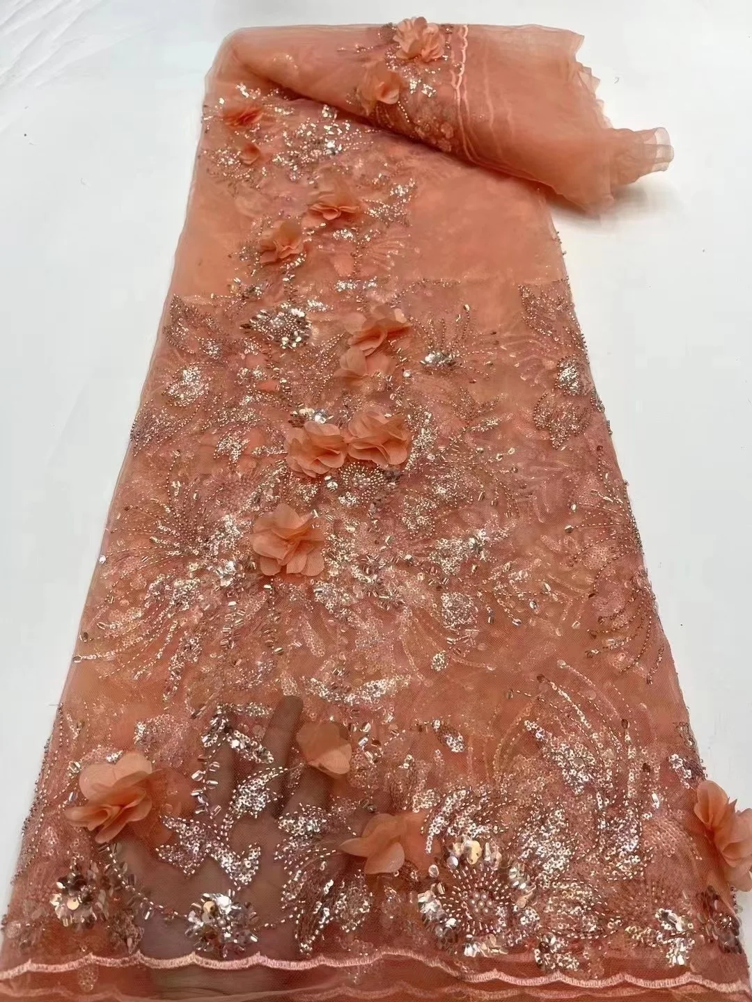 African French Net Lace Fabrics 3d Flowers Design Tulle Lace Fabric Embroidery Beads And Sequins Mesh Lace For Sedding Party
African French Net Lace Fabrics 3d Flowers Design Tulle Lace Fabric Embroidery Beads And Sequins Mesh Lace For Sedding Party