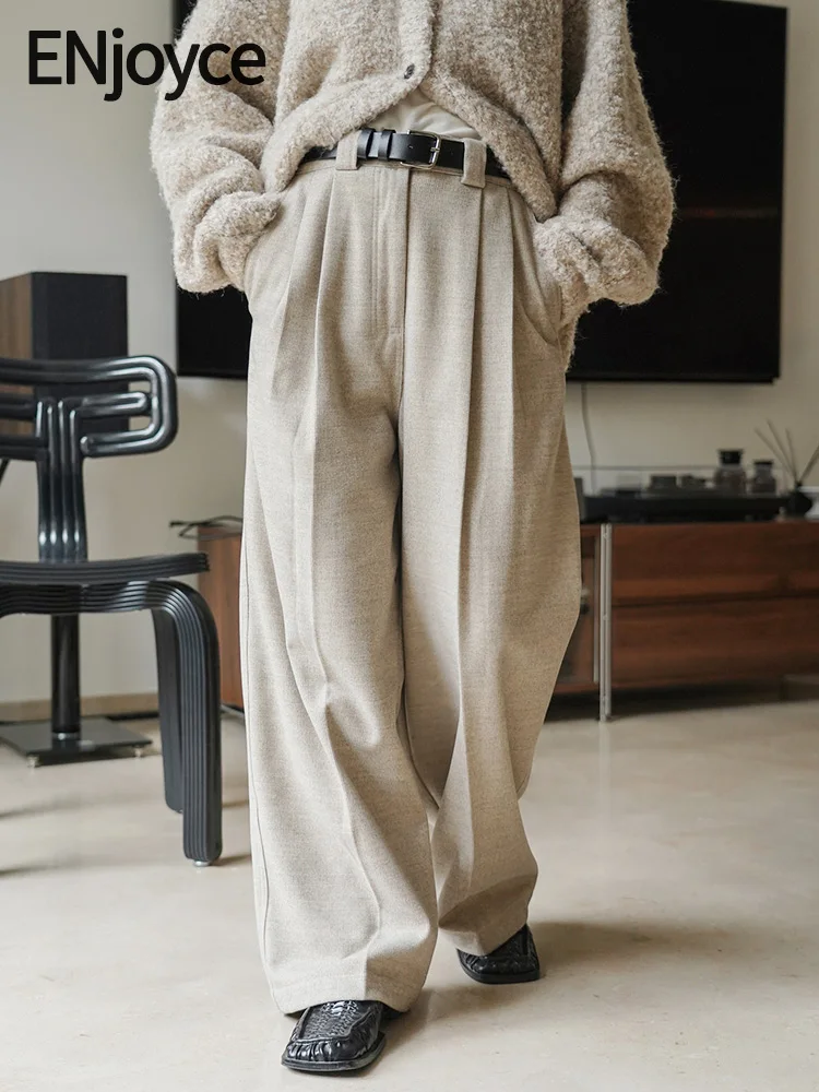 ENjoyce 2023 Winter Women Vintage Double Pleated Straight Leg Suit Pants Korean Fashion Thick Workwear High Waist Warm Trousers
ENjoyce 2023 Winter Women Vintage Double Pleated Straight Leg Suit Pants Korean Fashion Thick Workwear High Waist Warm Trousers