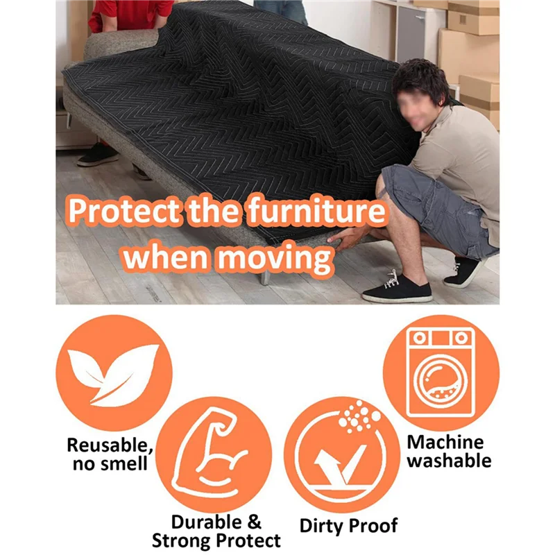 ABMH-4Pcs Moving Blankets 40X72inches Heavy Duty Packing Blankets For Moving Shipping Furniture Wrapping For Furniture-Black
ABMH-4Pcs Moving Blankets 40X72inches Heavy Duty Packing Blankets For Moving Shipping Furniture Wrapping For Furniture-Black