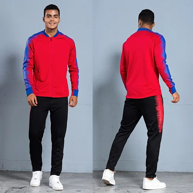 Men's Sportswear Soccer Jacket Tracksuit Football Training Set Autumn Winter Spring Long Sleeve Stand Full Zipper Top and Pants
Men's Sportswear Soccer Jacket Tracksuit Football Training Set Autumn Winter Spring Long Sleeve Stand Full Zipper Top and Pants