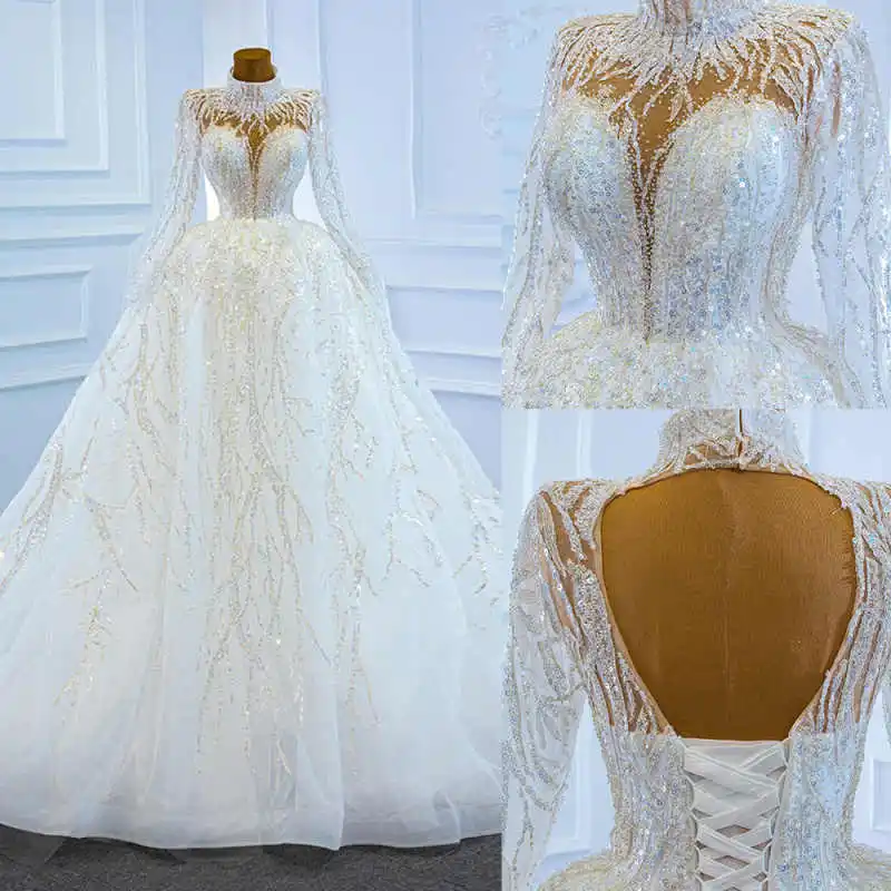 Brilliant Wedding Dress Ball Gown Appliques Pearls Lace SweepTrain Lace-Up Princess Customized Vestido De Novia rrobes de mariée
Brilliant Wedding Dress Ball Gown Appliques Pearls Lace SweepTrain Lace-Up Princess Customized Vestido De Novia rrobes de mariée