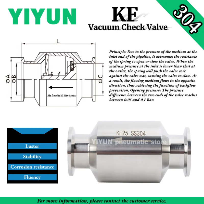 KF16 KF25 KF40 KF50, KF16 KF25 KF40 KF50 Набор обратных клапанов,YIYUN, вакуумный обратный клапан из нержавеющей стали 304, серия KF
KF16 KF25 KF40 KF50, KF16 KF25 KF40 KF50 Набор обратных клапанов,YIYUN, вакуумный обратный клапан из нержавеющей стали 304, серия KF