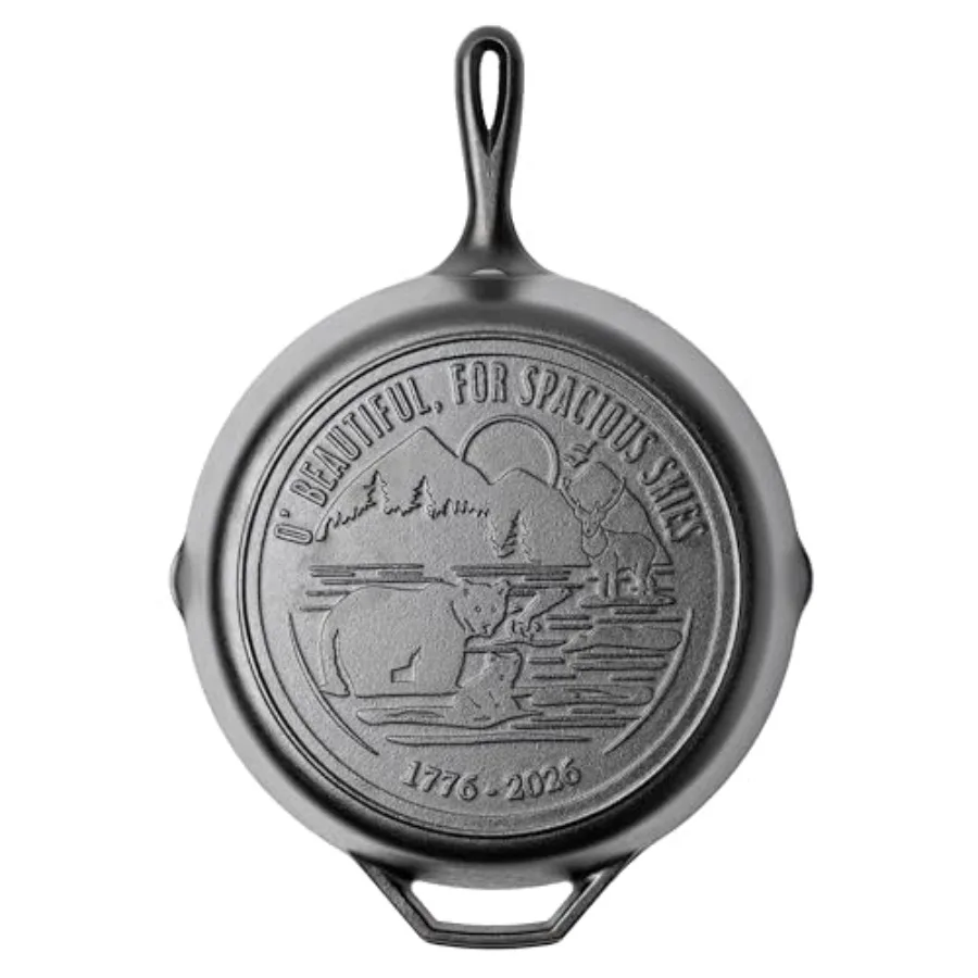 Cast Iron Skillet Pre-Seasoned Frying Pan with Teardrop Handle Oven, Stovetop, Grill and Campfire Use Made USA Non-Toxic, Even-
Cast Iron Skillet Pre-Seasoned Frying Pan with Teardrop Handle Oven, Stovetop, Grill and Campfire Use Made USA Non-Toxic, Even-