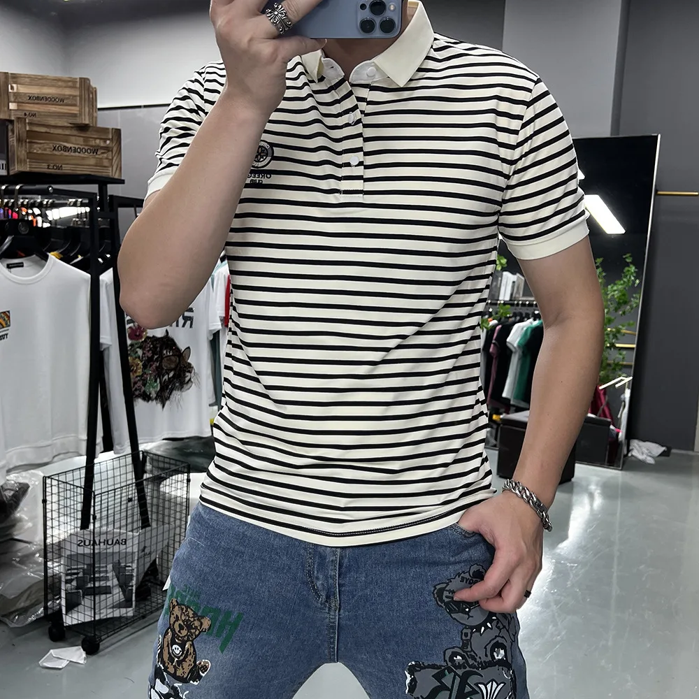 Men Striped Polo T-shirt Minimalist Versatile Casual Male Lapel Collar Tees Summer New Trendy Brand Daily Outfit Man Clothing
Men Striped Polo T-shirt Minimalist Versatile Casual Male Lapel Collar Tees Summer New Trendy Brand Daily Outfit Man Clothing