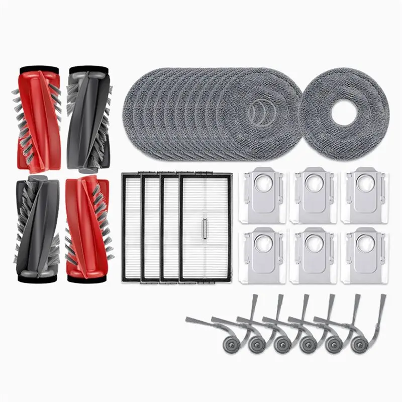 Запасные части для робота-пылесоса Roborock S9 MaxV Slim/G30 U: основная и боковая щетки, салфетка для влажной уборки, HEPA-фильтр, мешок для сбора пыли.
Запасные части для робота-пылесоса Roborock S9 MaxV Slim/G30 U: основная и боковая щетки, салфетка для влажной уборки, HEPA-фильтр, мешок для сбора пыли.