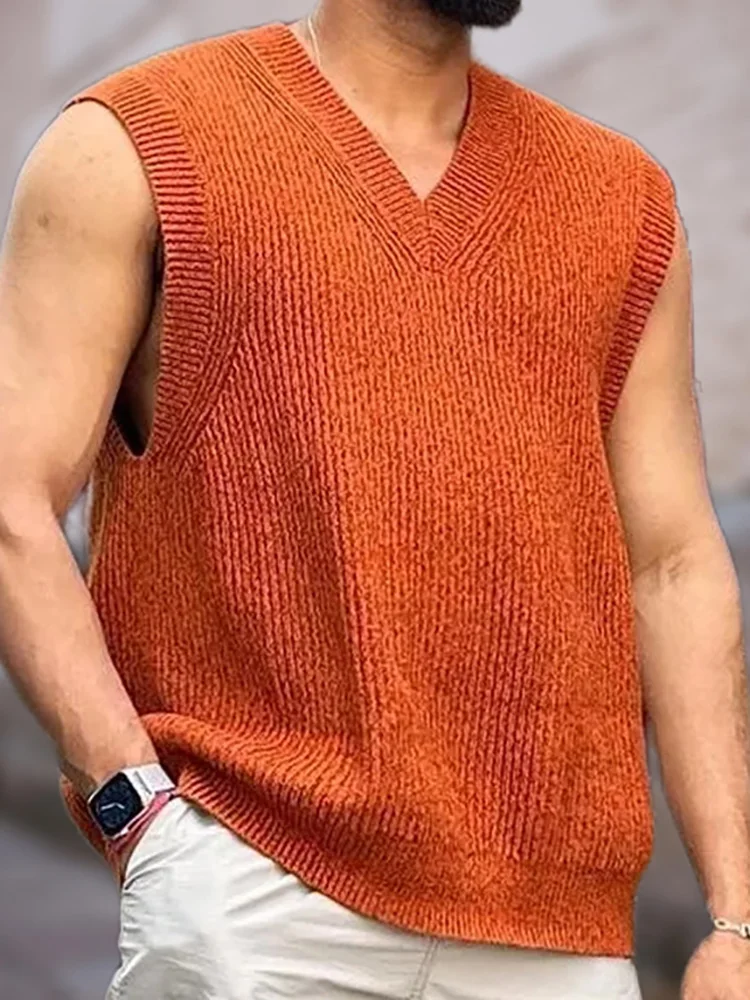 Men Daily Style Loungewear Vest, Spring Summer Solid Fashion V-Neck Sweaters, Sleeveless Simple Patchwork Male Tops Streetwear
Men Daily Style Loungewear Vest, Spring Summer Solid Fashion V-Neck Sweaters, Sleeveless Simple Patchwork Male Tops Streetwear