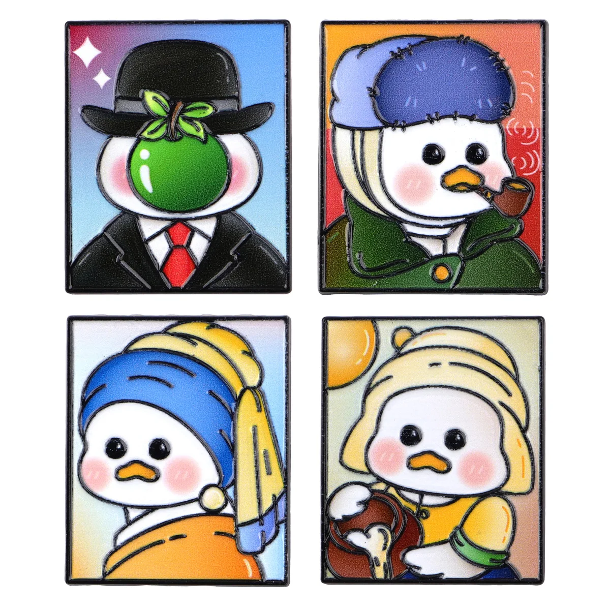 Mix 4pcs/set Duck Portrait Enamel Pins Lovable Metal Brooch Backpack Collar Lapel Square Badges Fashion Jewelry Collection Gifts
Mix 4pcs/set Duck Portrait Enamel Pins Lovable Metal Brooch Backpack Collar Lapel Square Badges Fashion Jewelry Collection Gifts