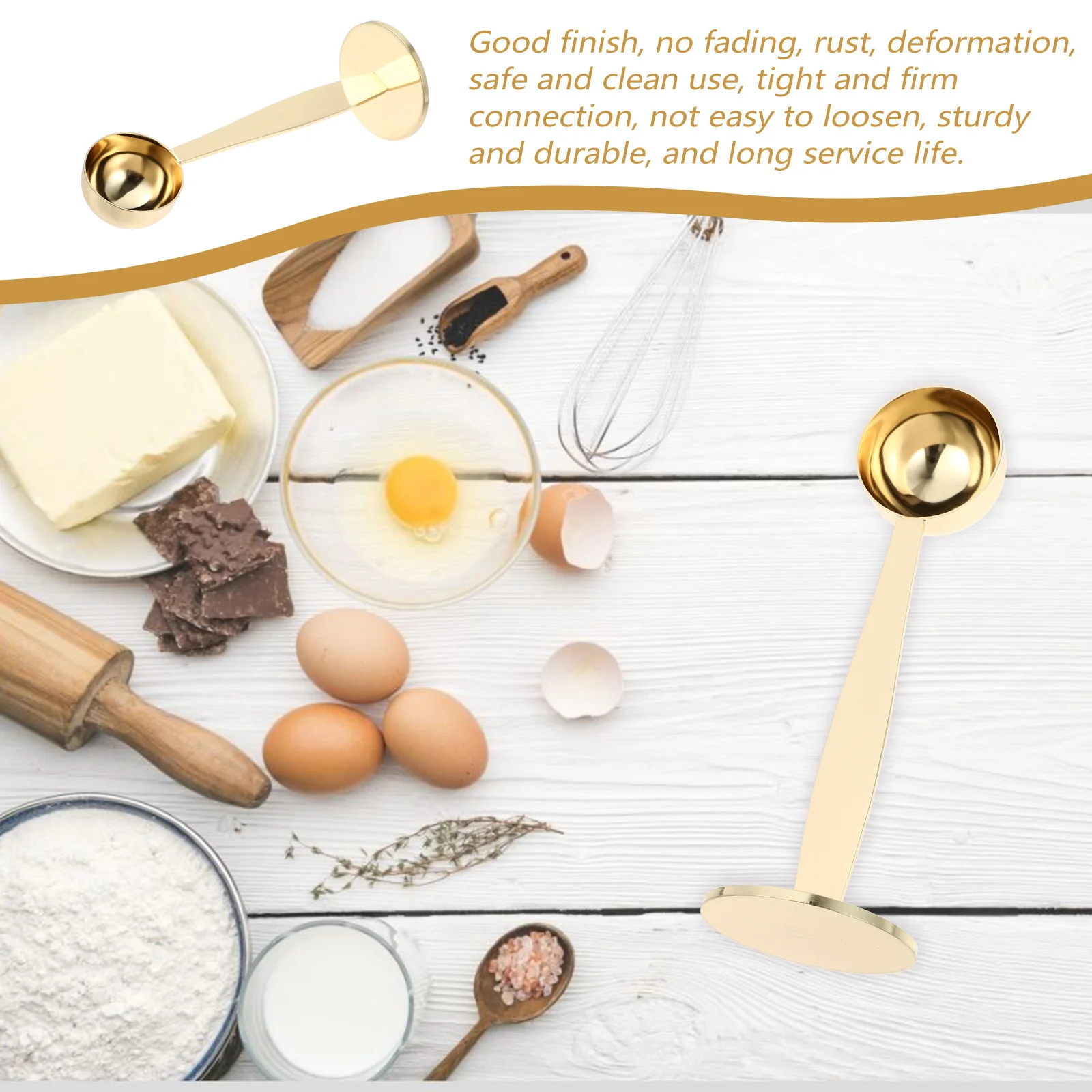 2Pcs Premium Coffee Scoop with Smooth Surface Double Sided Design for Liquid Flour Milk Rice Seasoning Measuring and Pressing
2Pcs Premium Coffee Scoop with Smooth Surface Double Sided Design for Liquid Flour Milk Rice Seasoning Measuring and Pressing