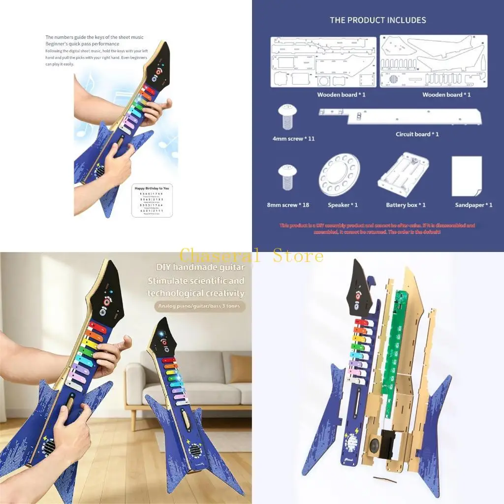 E7CE Interactive Electric Guitar Assembly Model Kits for Engaging Creative Science Project Craft Toy for Kids Music Learning
E7CE Interactive Electric Guitar Assembly Model Kits for Engaging Creative Science Project Craft Toy for Kids Music Learning