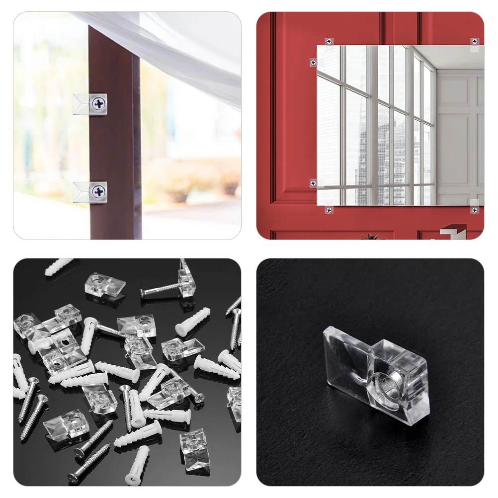 20pcs Mirror Mounting Clips Glass Support Clamp Bracket For Mirror Fixing Transparent Hardware Kit Fast Installation
20pcs Mirror Mounting Clips Glass Support Clamp Bracket For Mirror Fixing Transparent Hardware Kit Fast Installation