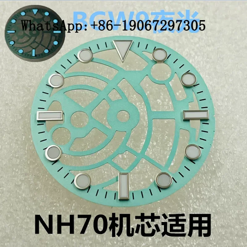 NH70 dial water ghost hollow DIY mechanical watch modification accessories BGW9 blue-green luminous literal diameter 28.5m
NH70 dial water ghost hollow DIY mechanical watch modification accessories BGW9 blue-green luminous literal diameter 28.5m