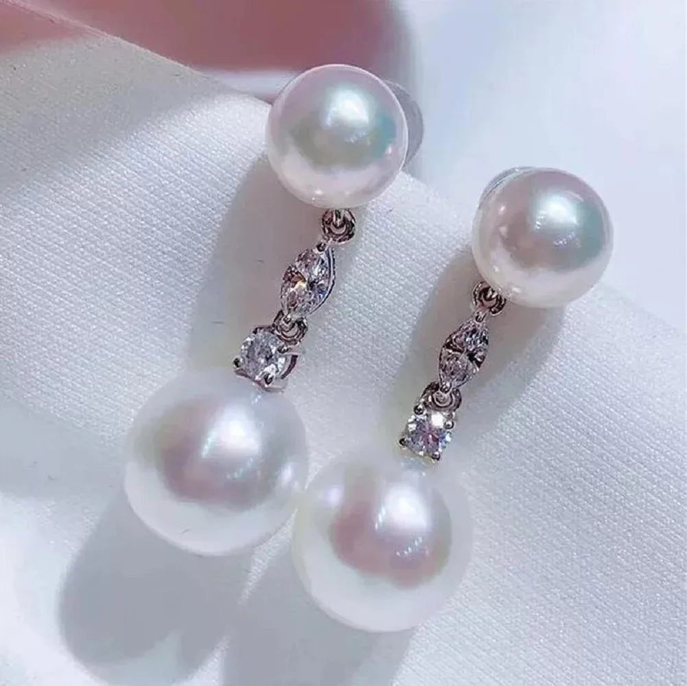 AAADouble pearl pearl earrings AAA7-8mm+9-10mm natural South Sea pearl high-end feel 925 silver
AAADouble pearl pearl earrings AAA7-8mm+9-10mm natural South Sea pearl high-end feel 925 silver