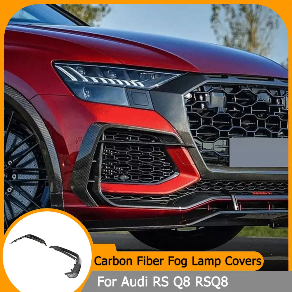 Carbon Fiber Car Front Fog Lamp Covers For Audi RS Q8 RSQ8 Sport Utility 4-Door 2020-2023 Front Bumper Canards Fins Trim
Carbon Fiber Car Front Fog Lamp Covers For Audi RS Q8 RSQ8 Sport Utility 4-Door 2020-2023 Front Bumper Canards Fins Trim