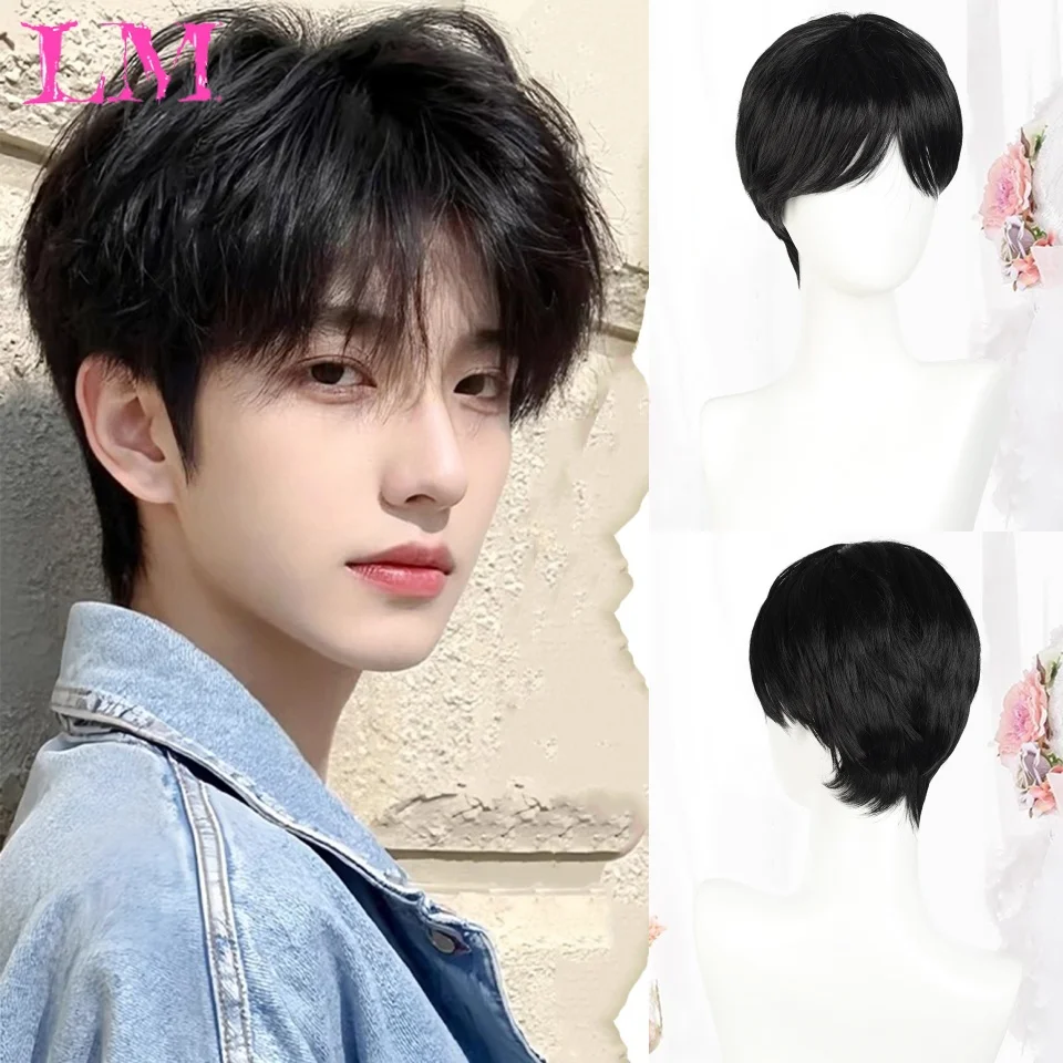 LM Handsome Korean Boys' Black Short Straight Wig Synthetic Wig Slightly Broken Cover Fluffy for Halloween Daily Party
LM Handsome Korean Boys' Black Short Straight Wig Synthetic Wig Slightly Broken Cover Fluffy for Halloween Daily Party
