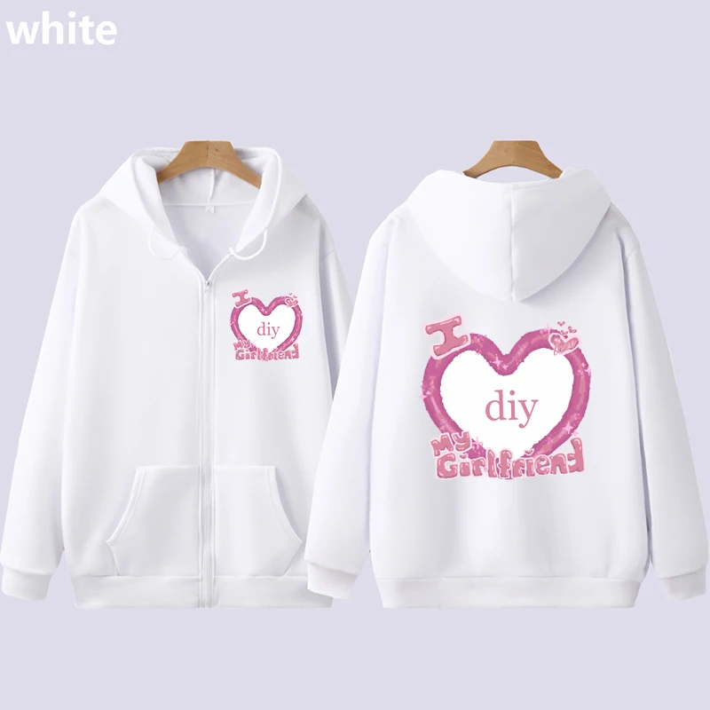 DIY CUSTOMIZE Zip up Hoody Streetwear I Love My Boyfriend/Girlfriend Print Customize Couple Sweatshirt Men Women Casual Pullover
DIY CUSTOMIZE Zip up Hoody Streetwear I Love My Boyfriend/Girlfriend Print Customize Couple Sweatshirt Men Women Casual Pullover