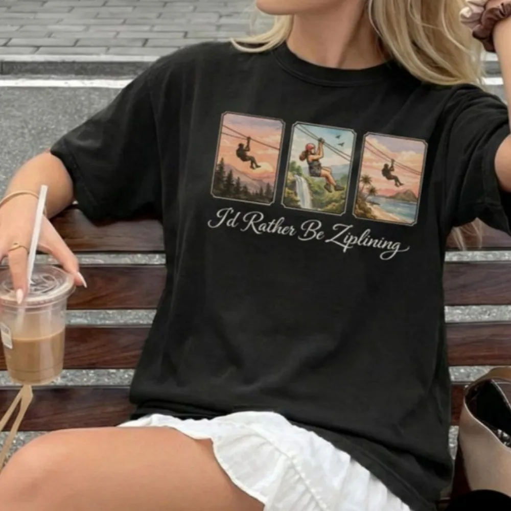 I'd Rather Be Ziplining T-Shirt Adventure Travel Tee Outdoor Enthusiast Tops Mountain Waterfall Beach Zipline Adrenaline Shirt
I'd Rather Be Ziplining T-Shirt Adventure Travel Tee Outdoor Enthusiast Tops Mountain Waterfall Beach Zipline Adrenaline Shirt
