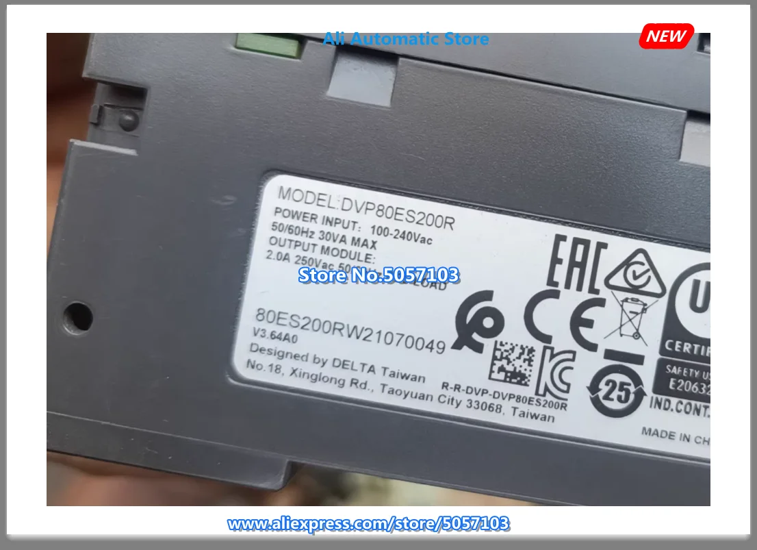 DVP80ES200R ВХОД: 100-240 В переменного тока, 50/60 Гц, 30 ВА МАКС. ВЫХОД 2,0 А, 250 В переменного тока, 50/60 Гц, заправка RES, новая
DVP80ES200R ВХОД: 100-240 В переменного тока, 50/60 Гц, 30 ВА МАКС. ВЫХОД 2,0 А, 250 В переменного тока, 50/60 Гц, заправка RES, новая