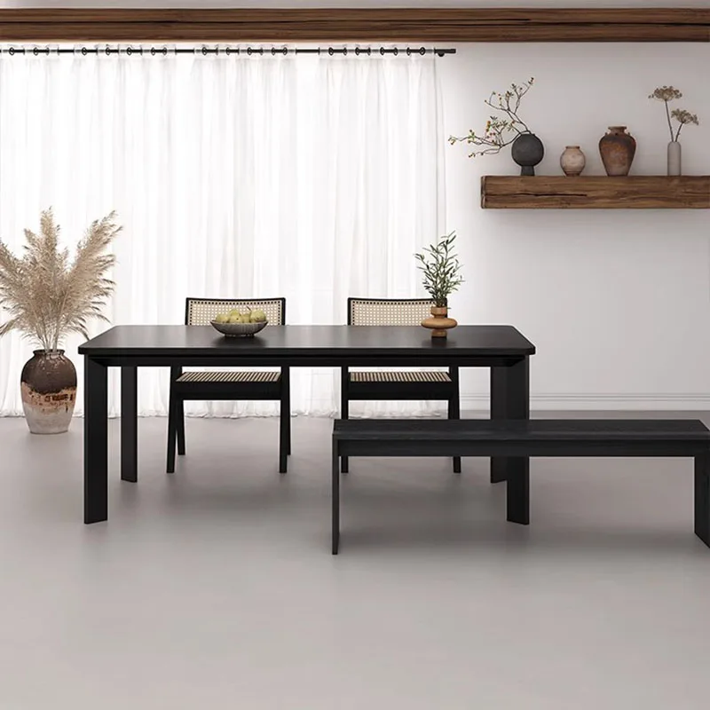 Solid Wood Dining Table Home Leisure Simple Living Room Rectangular Log Black Retro Mueble Para Cocina Dining Room Table
Solid Wood Dining Table Home Leisure Simple Living Room Rectangular Log Black Retro Mueble Para Cocina Dining Room Table