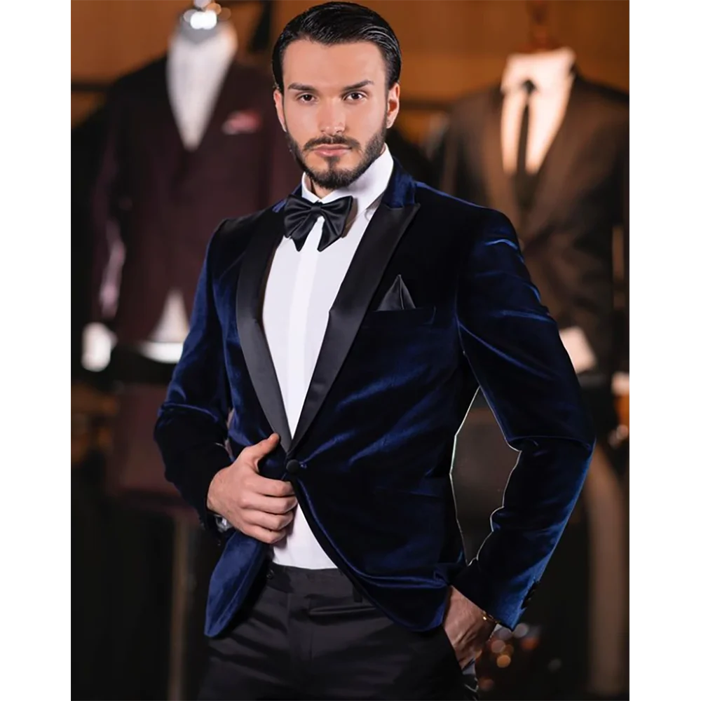 Slim High-end Velvet Jacket Men Suit Two Pieces Fashion Hot Sell Male Set Daily Business Blazer Black Pants trajes para hombre
Slim High-end Velvet Jacket Men Suit Two Pieces Fashion Hot Sell Male Set Daily Business Blazer Black Pants trajes para hombre