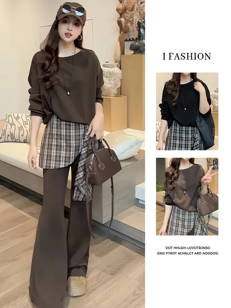 Casual Chic Ladies' Two-Piece Set oulder-Baring Sweatirt And Flared Pants Loose Fit Autumn Faion Ensemble for Women
Casual Chic Ladies' Two-Piece Set oulder-Baring Sweatirt And Flared Pants Loose Fit Autumn Faion Ensemble for Women