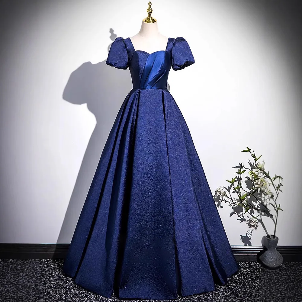 Customized A Line Women Evening Dresses Puff Sleeves Blue Prom Birthday Party Gowns Formal Occasion Vestido De Noche
Customized A Line Women Evening Dresses Puff Sleeves Blue Prom Birthday Party Gowns Formal Occasion Vestido De Noche