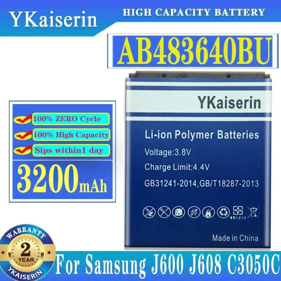 Аккумулятор AB483640BU 3200 мАч для Samsung J600 J608 C3050C S7350C F619 C3050 E740 E748 F110 F118 G618 L600 L608 B3210 M519
Аккумулятор AB483640BU 3200 мАч для Samsung J600 J608 C3050C S7350C F619 C3050 E740 E748 F110 F118 G618 L600 L608 B3210 M519