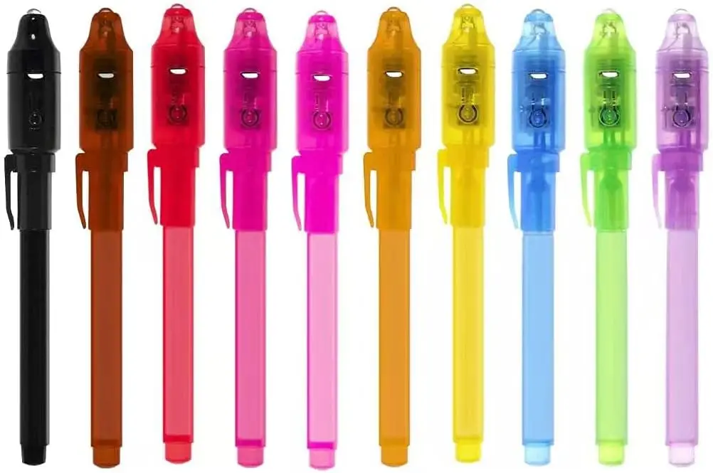 10 Pack Invisible Ink Pens with UV Light, Magic Spy Pen for Secret Messages & Kids Party Gifts
10 Pack Invisible Ink Pens with UV Light, Magic Spy Pen for Secret Messages & Kids Party Gifts