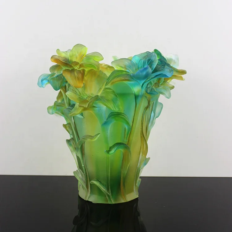 Luxury Liuli Glass Flower Vase Handmade Frosted Crystal Casting Christmas Decorative Sculpture Fengming Home Table
Luxury Liuli Glass Flower Vase Handmade Frosted Crystal Casting Christmas Decorative Sculpture Fengming Home Table
