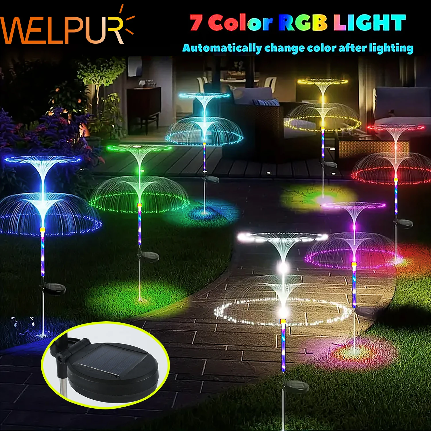 Solar Garden Lights Double-Layer Jellyfish Lights 7 Colors Changeable Outdoor Waterproof Garden Decoration Yard Landscape Lamp
Solar Garden Lights Double-Layer Jellyfish Lights 7 Colors Changeable Outdoor Waterproof Garden Decoration Yard Landscape Lamp