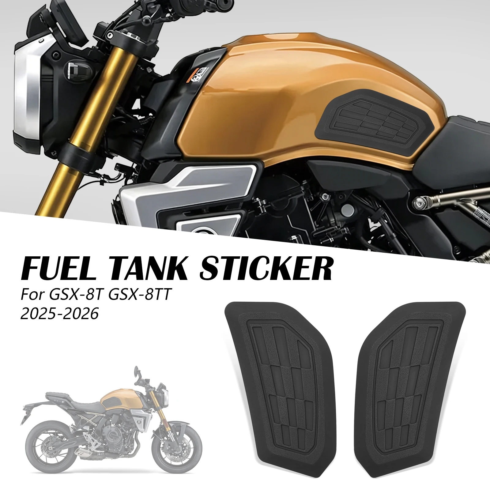 For GSX-8T 2025 GSX-8TT 2026 GSX8T 2026 gsx 8tt 2025 Tank Pad Protector Sticker Decal Gas Knee Grip Motorcycle Tank Traction Pad
For GSX-8T 2025 GSX-8TT 2026 GSX8T 2026 gsx 8tt 2025 Tank Pad Protector Sticker Decal Gas Knee Grip Motorcycle Tank Traction Pad