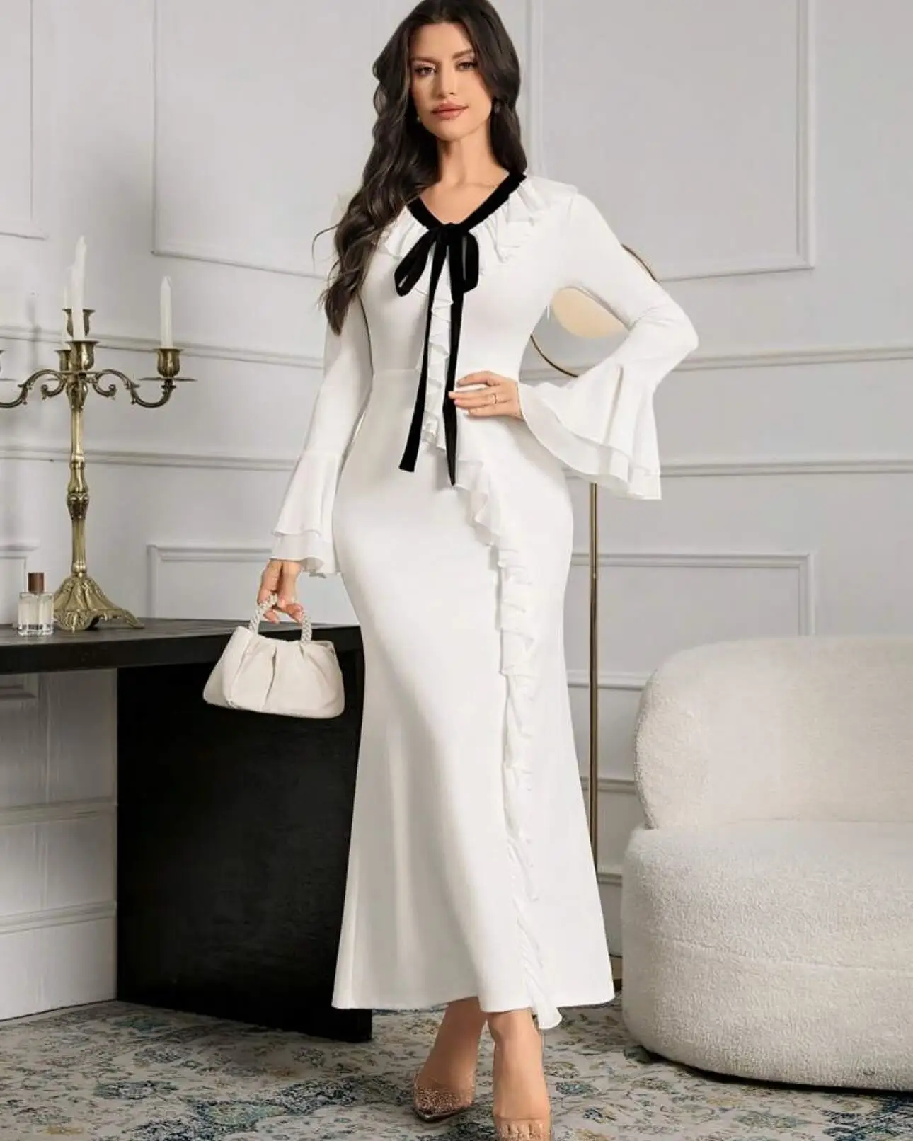 Customized High Quality Jersey Mermaid Ruffles Evening Dresses Modern Long Sleeves V-Neck Prom Dress Custom Size Party
Customized High Quality Jersey Mermaid Ruffles Evening Dresses Modern Long Sleeves V-Neck Prom Dress Custom Size Party