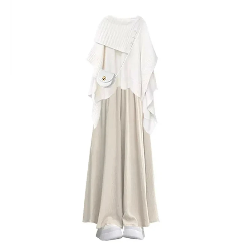 2025 зимние женские костюмы, свободный свитер, топы + высокая талия, широкие брюки, длинные брюки, осенние однотонные повседневные комплекты из 2 предметов
2025 зимние женские костюмы, свободный свитер, топы + высокая талия, широкие брюки, длинные брюки, осенние однотонные повседневные комплекты из 2 предметов