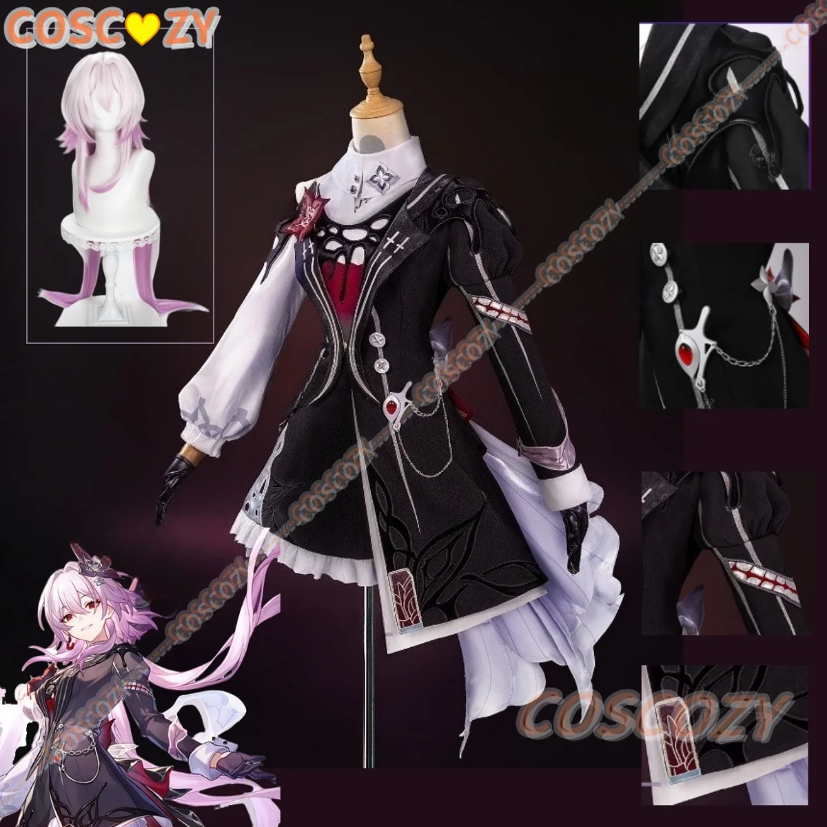 Evernight March 7th Cosplay Costume Wig Honkai Star Rail Dress Headwear Mysterious Foreign Guest Halloween Party Women Girls Cos
Evernight March 7th Cosplay Costume Wig Honkai Star Rail Dress Headwear Mysterious Foreign Guest Halloween Party Women Girls Cos