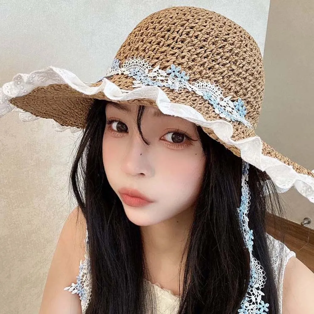 Elegant Breathable Vacation Beach Cap Lightweight with Lace Big Brimmed Straw Hat with Garland Sombrero Woven Sun Cap Women
Elegant Breathable Vacation Beach Cap Lightweight with Lace Big Brimmed Straw Hat with Garland Sombrero Woven Sun Cap Women